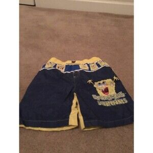 Nickelodeon Boys Size 6 Spongebob Shorts Swim Trunks Blue Yellow